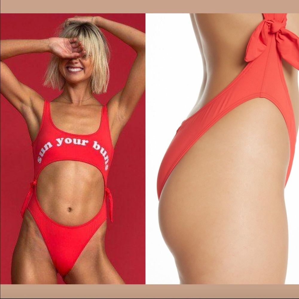NEW $100 Billabong High On Sun‎ Your Buns One-Piece Swimsuit [ Medium ] #3373